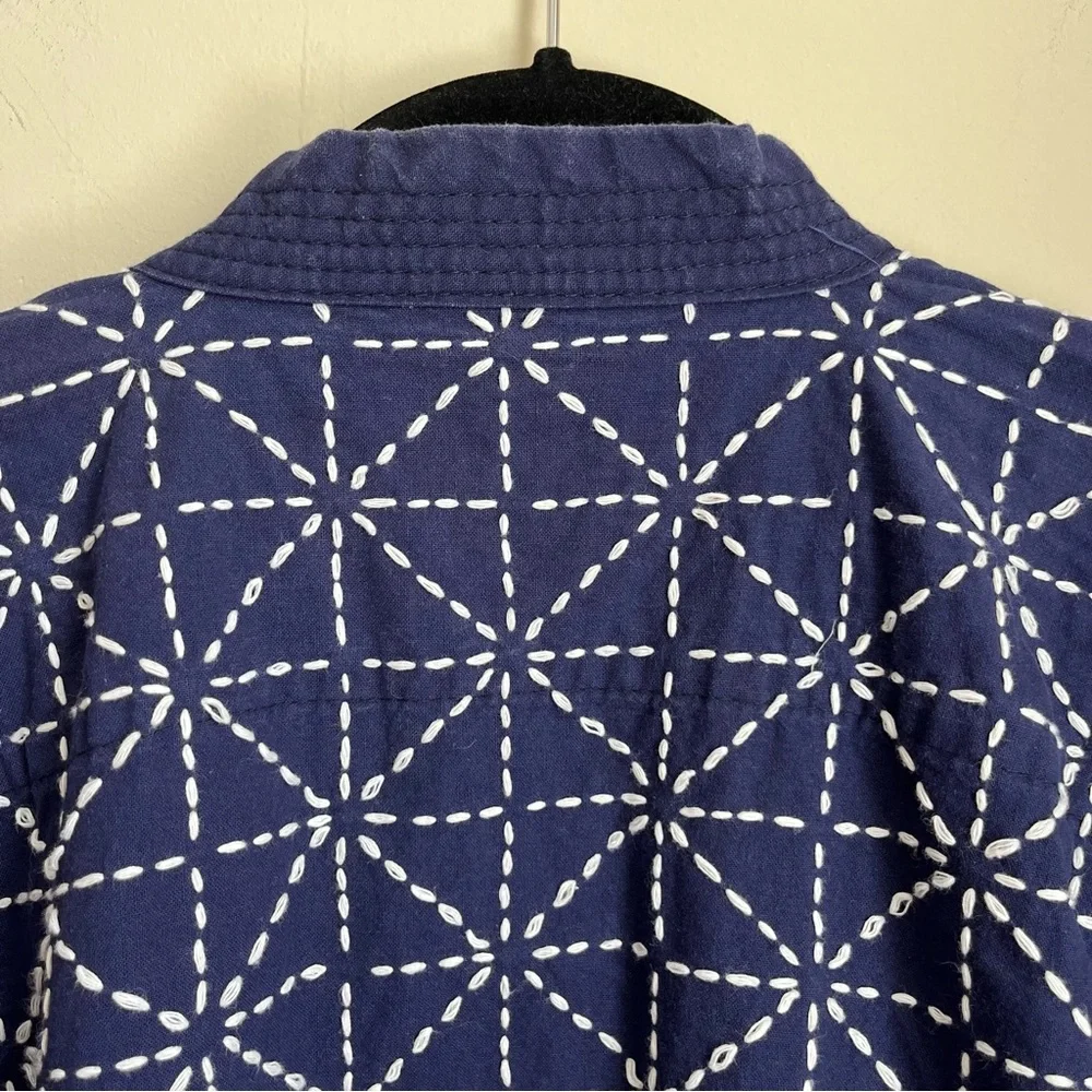 kiriko hand-stitched sashiko cotton haori jacket - Picture 8 of 14